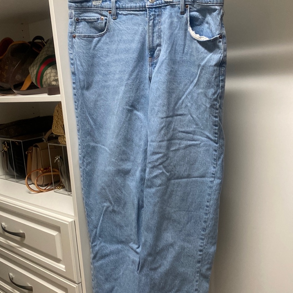 Abercrombie and Fitch, baggy low rise blue jeans